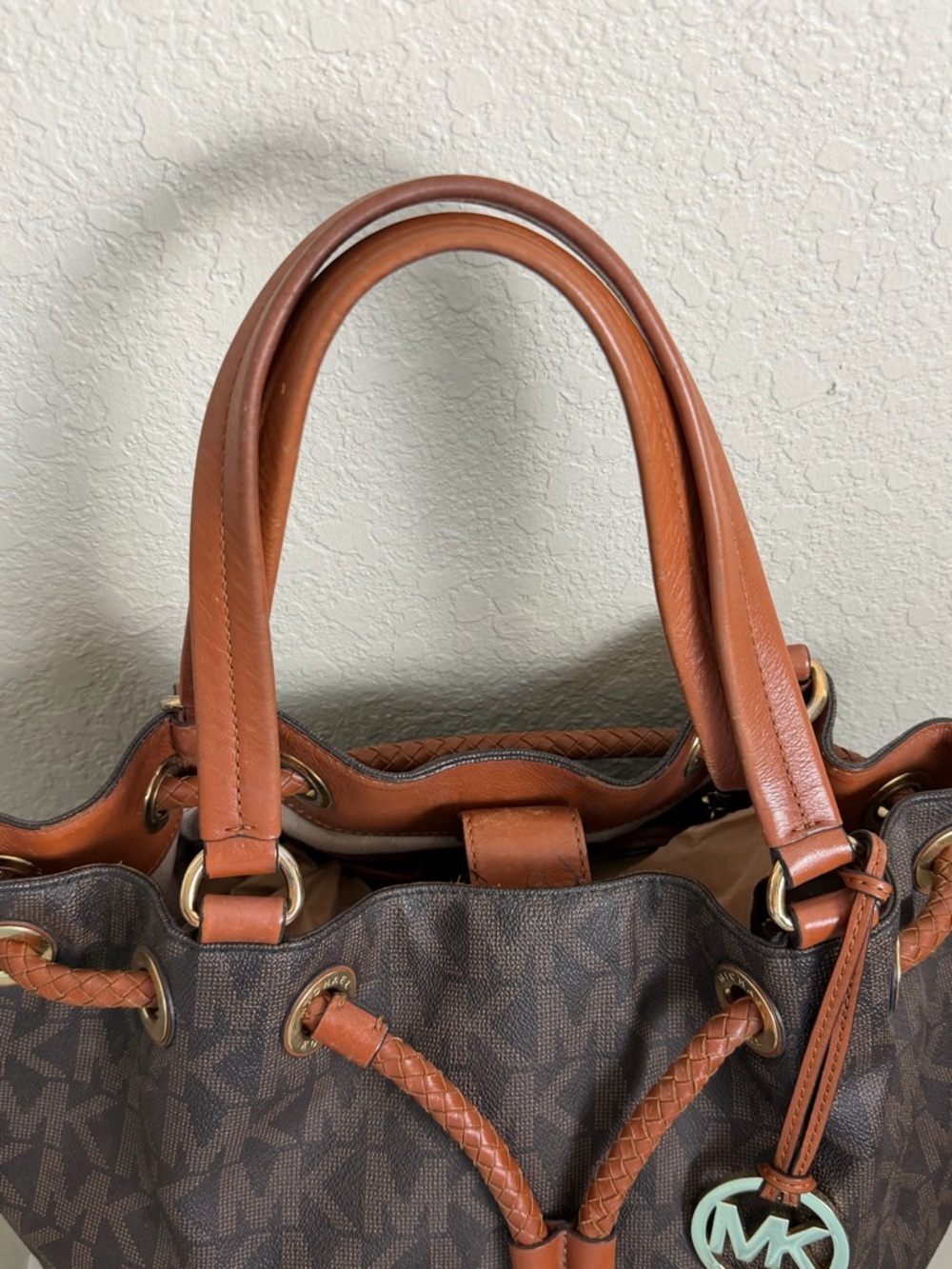 MICHAEL Michael Kors MARINA Signature Canvas Tassel Drawstring Large Hobo Bag - Picture 3 of 10